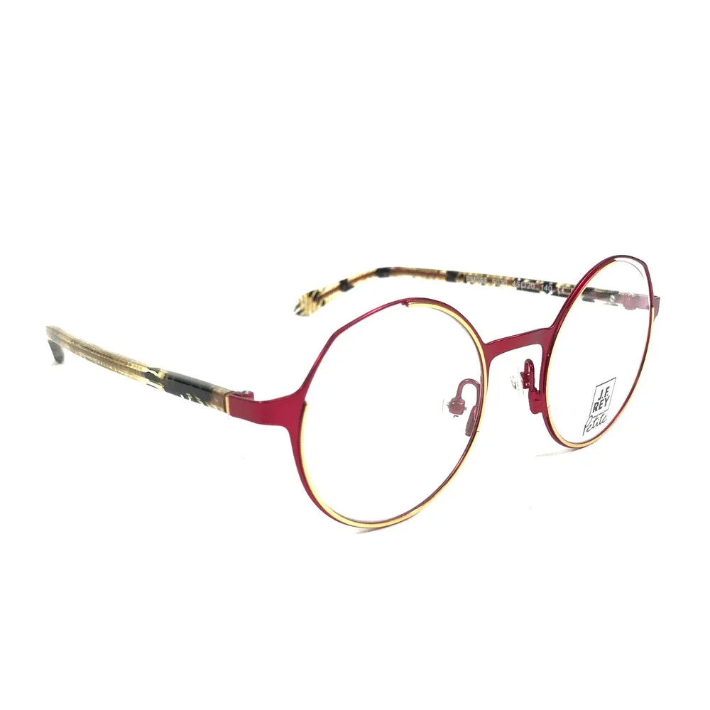 J. F. Rey Petite Eyeglasses Frames PM088 5030 Black Red Yellow Round 45-20-140